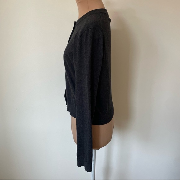 Velvet Graham & Spencer Mandie Lux Cotton Cashmere Gray Cardigan Sweater EUC S - Picture 6 of 12